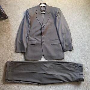 Vintage Christian Dior Suit Men's 42x38W Brown 80s-90s 2-Piece Formal Designer